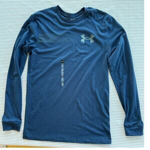 Under Armour Mens Long Sleeve Blue T-Shirt Size S Activewear Heatgear